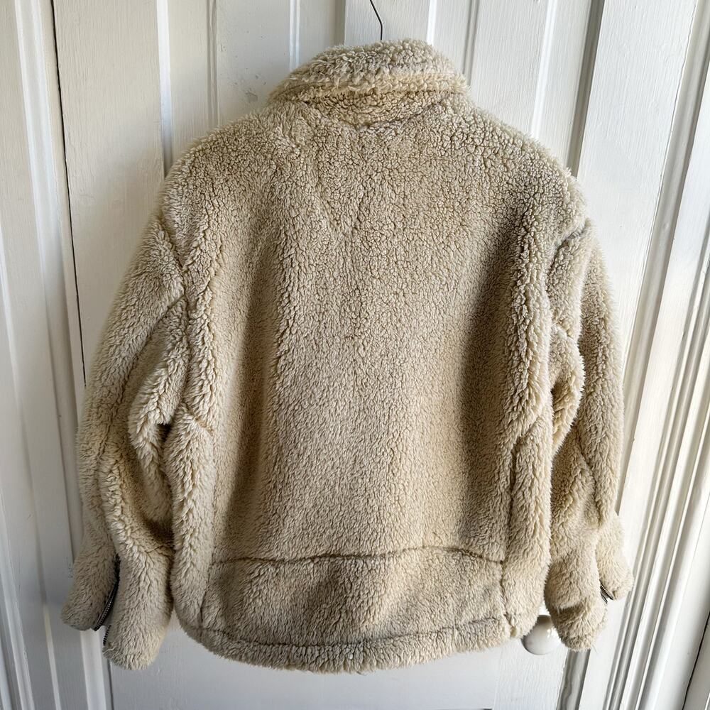 Free People So Cozy Slouchy Moto Faux Fur Jacket in Marzipanrn177927 - Picture 8 of 8